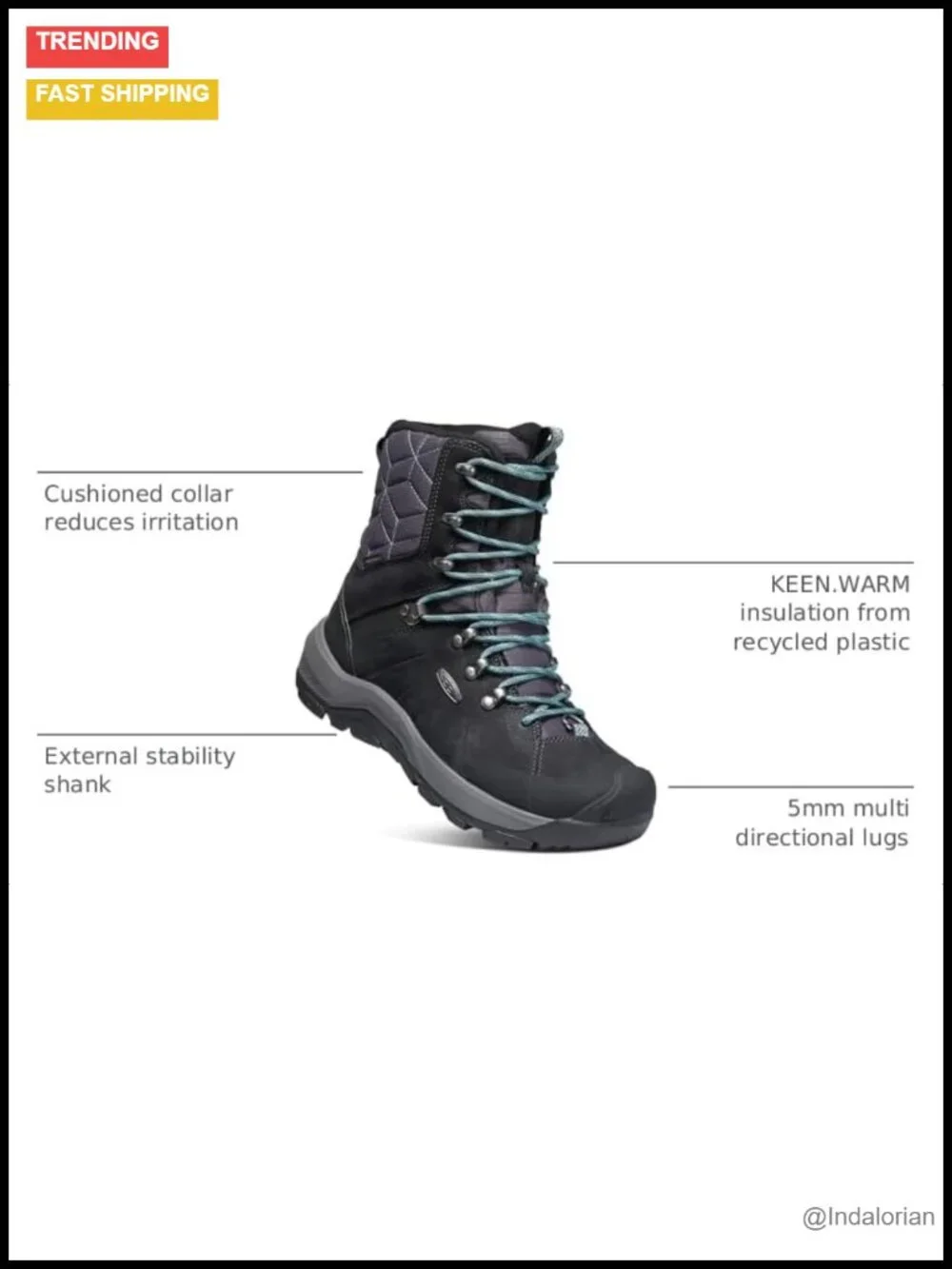 Waterproof Insulated Snow Boots with KEEN.DRY Membrane -25°F Lace-Up